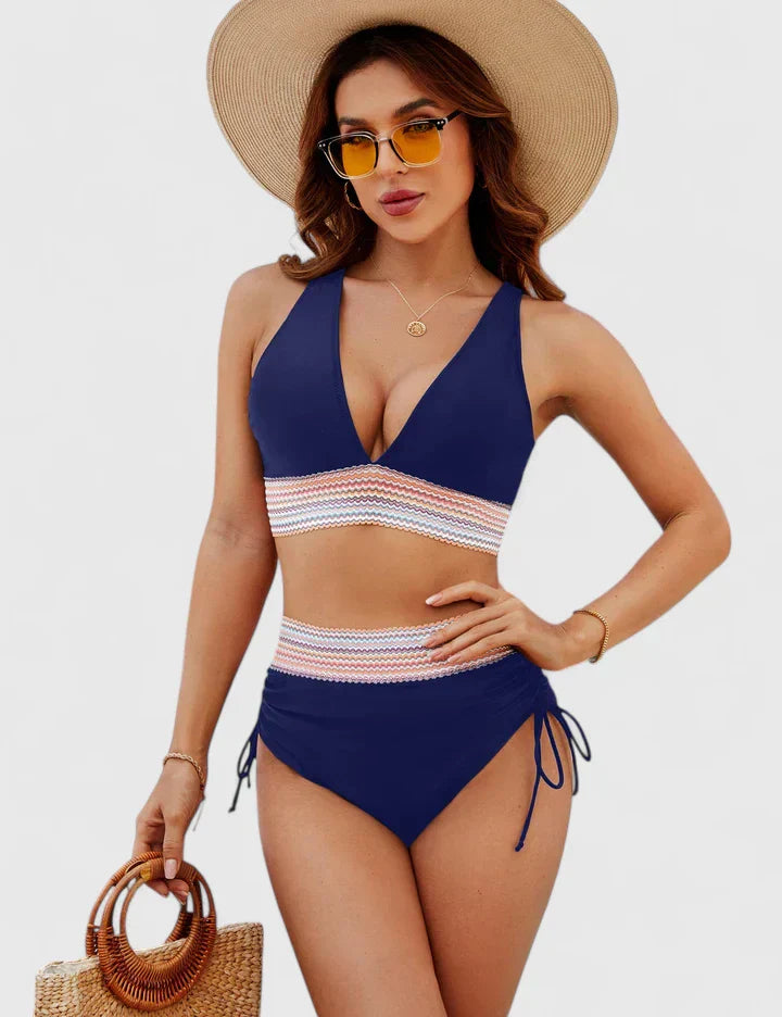 Faye – Bañador con diseño cruzado y alta elasticidad para mujer