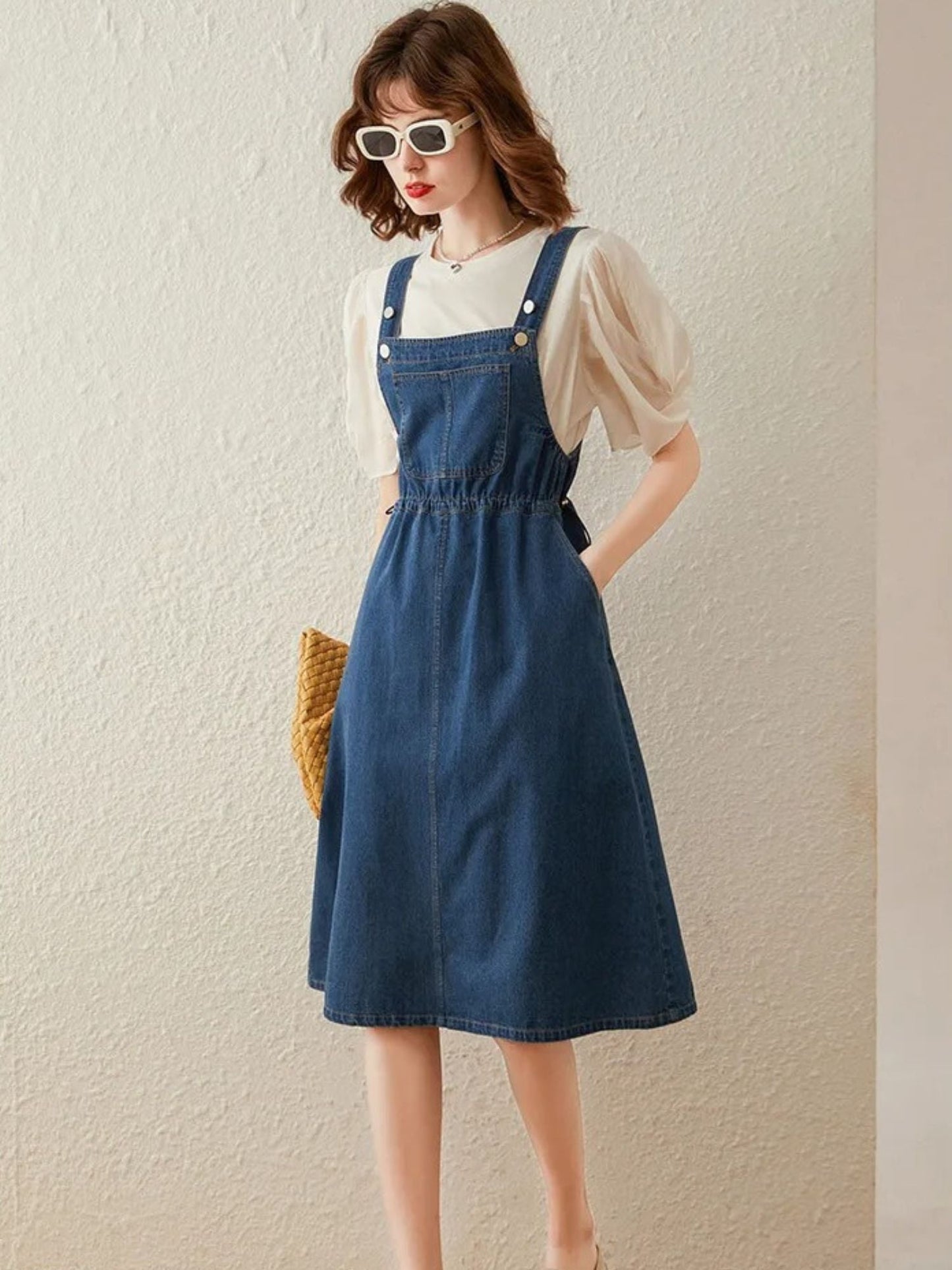 Vestido sin mangas con tirantes rectos y corte A – LEIRE