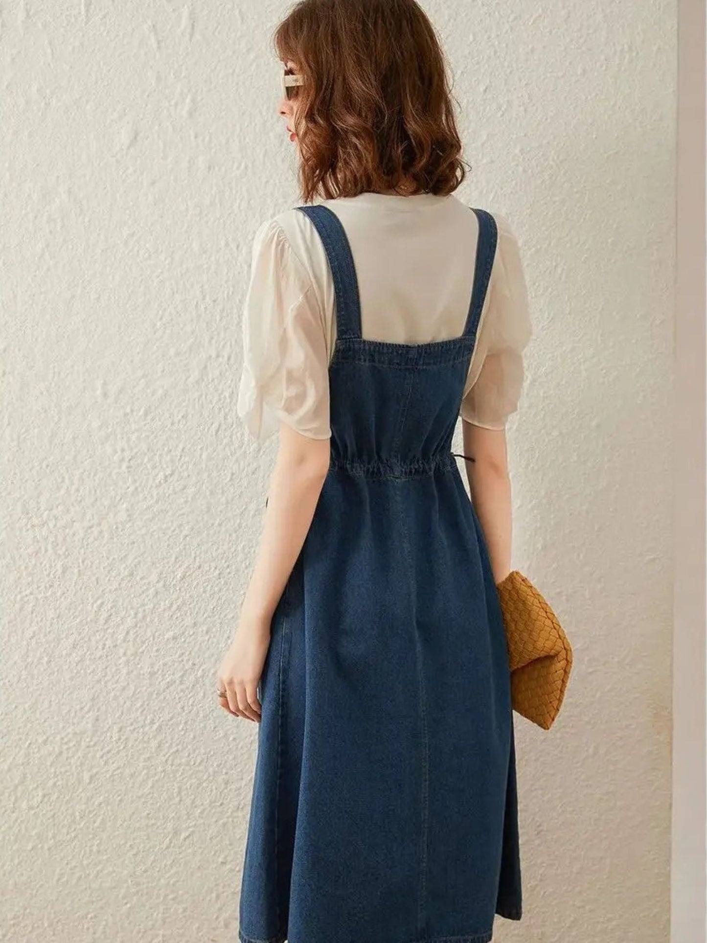 Vestido sin mangas con tirantes rectos y corte A – LEIRE