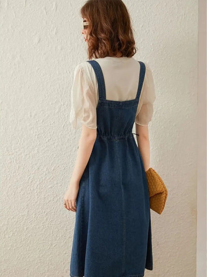 Vestido sin mangas con tirantes rectos y corte A – LEIRE