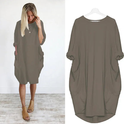 Vestido corto oversize con caída ligera y estilo relajado – NAYLA