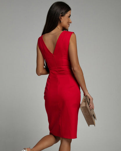 Celestia – Vestido elegante con abertura lateral para mujer