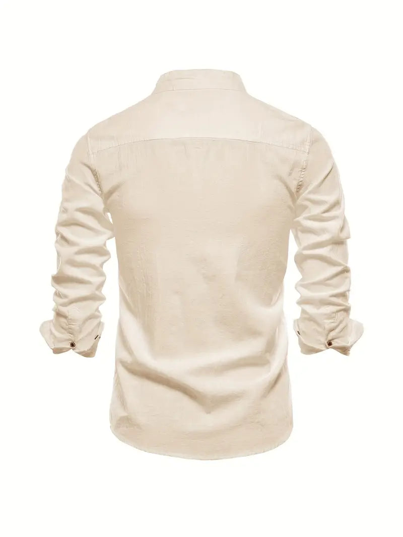 Ethan | Elegante Camisa Slim Fit de Hombre con Cuello Mao 3