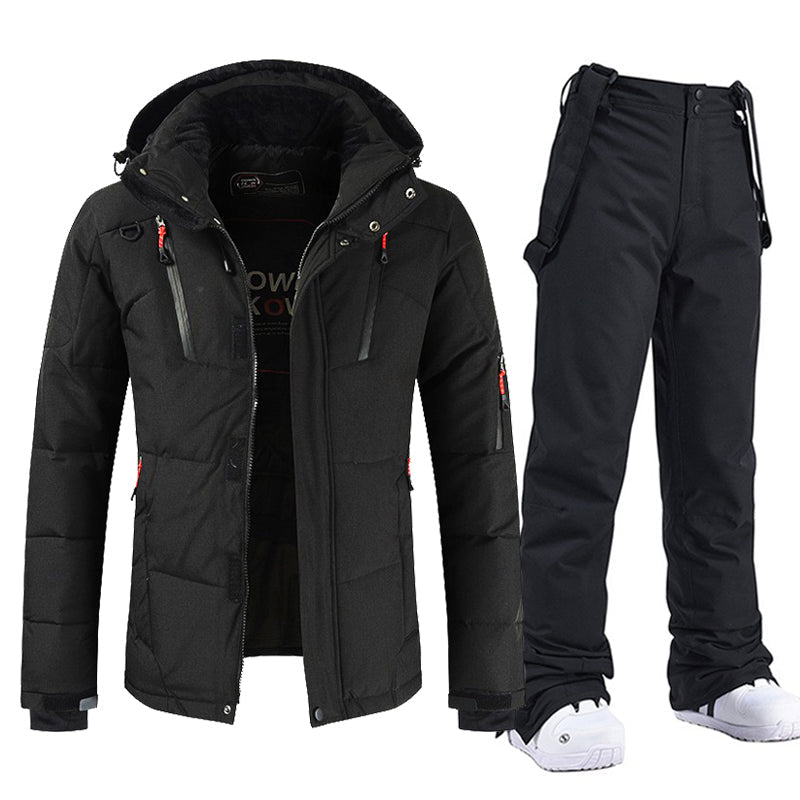 AXEL - Conjunto de chaqueta y pantalón acolchados para invierno resistente a la intemperie para hombre