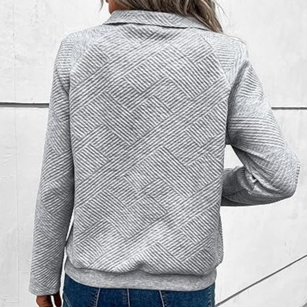 LIA - Sudadera casual con cuello para mujer