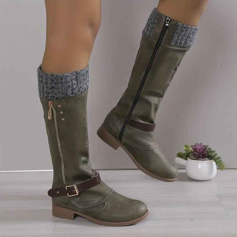 FIONNA – Botas largas monocromáticas para mujer