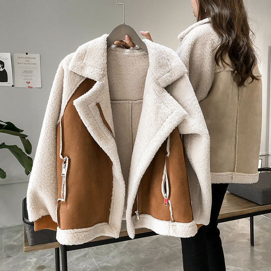 Abrigo elegante de mujer con cuello en pico – FREYA