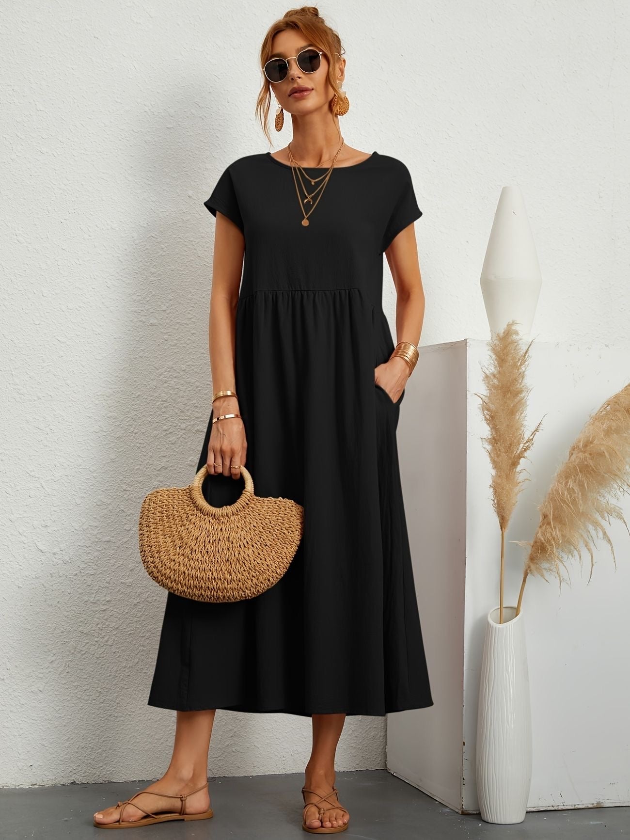 GRETA | Vestido de Lino para Mujer con Corte Relajado y Escote en V | Elegante y Fresco para Ocasiones Especiales 11