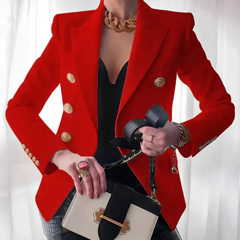 Americana formal de doble botonadura con puños abotonados – MIRELLE