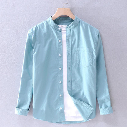 Camisa de hombre con cuello mao y corte recto – BALDURO
