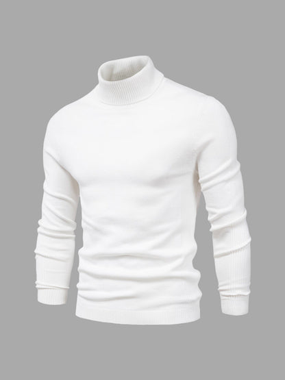 DAVARO – Jersey de hombre de cuello alto slim fit con diseño elegante