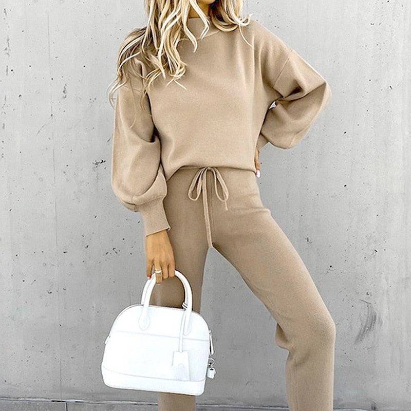 Conjunto tipo chándal elegante de dos piezas para mujer – MINDÉL