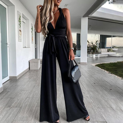 Mono ancho con escote cruzado y caída elegante – MAIRENA