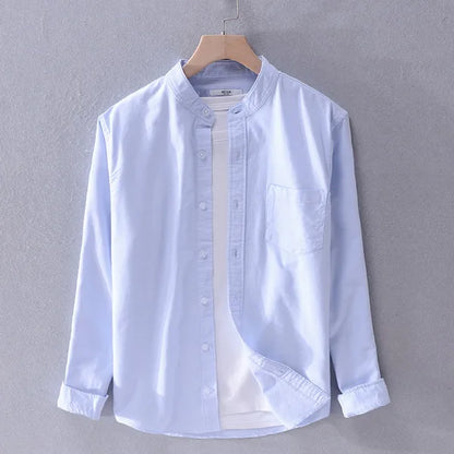 Camisa de hombre con cuello mao y corte recto – BALDURO