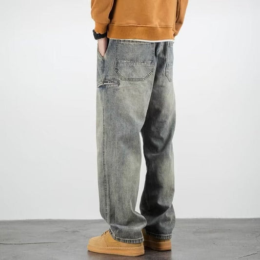 EZRA - Vaqueros de corte relajado estilo vintage para hombre
