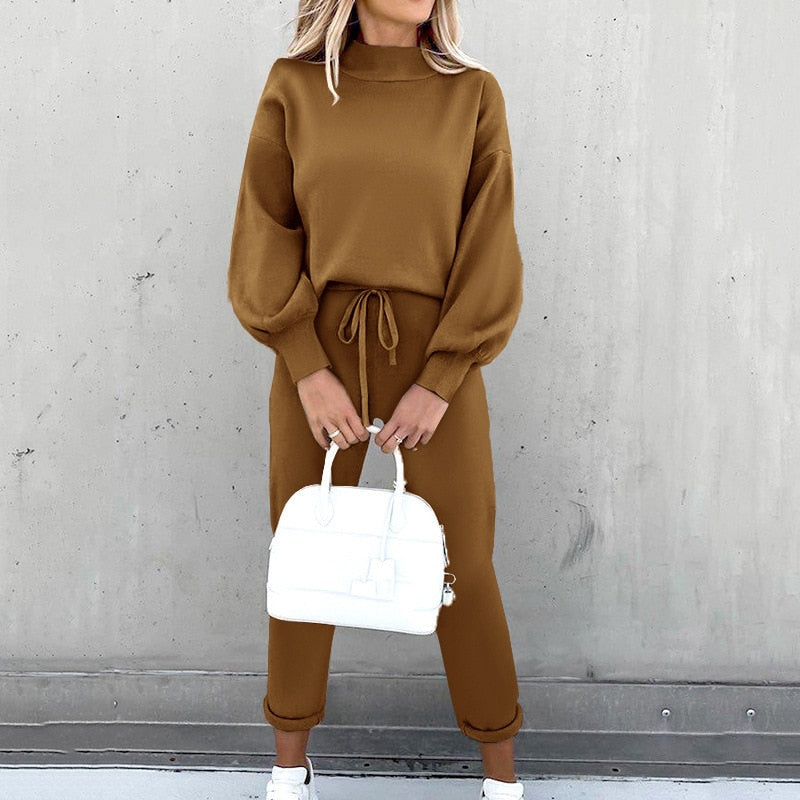 Conjunto tipo chándal elegante de dos piezas para mujer – MINDÉL
