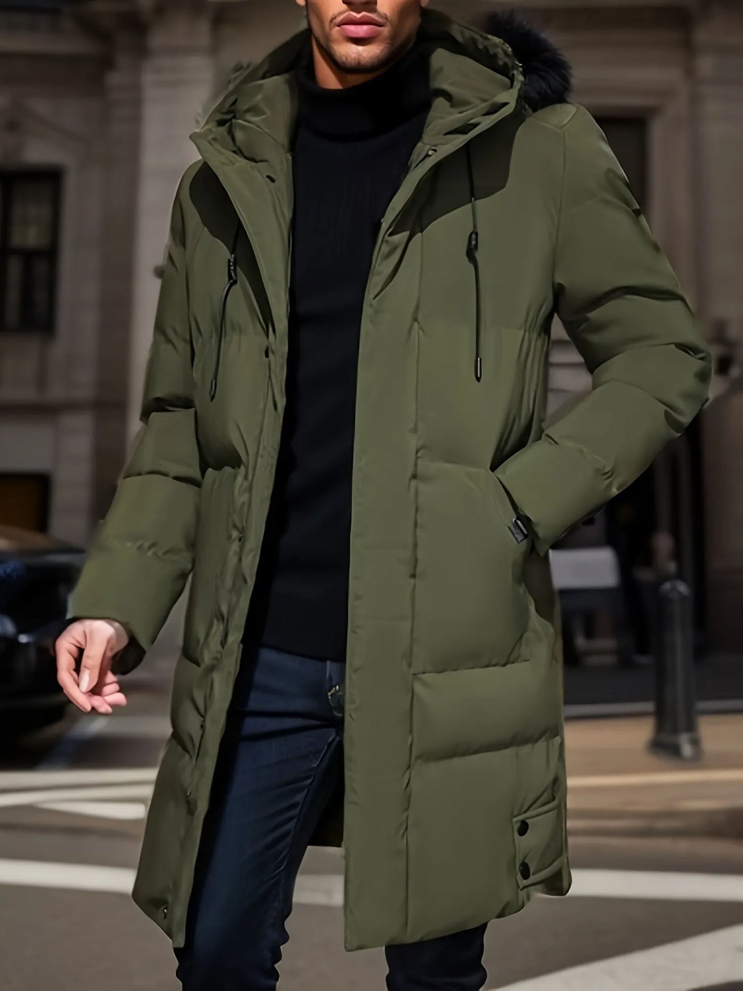 Abrigo de invierno largo para hombre con capucha – NORDEN