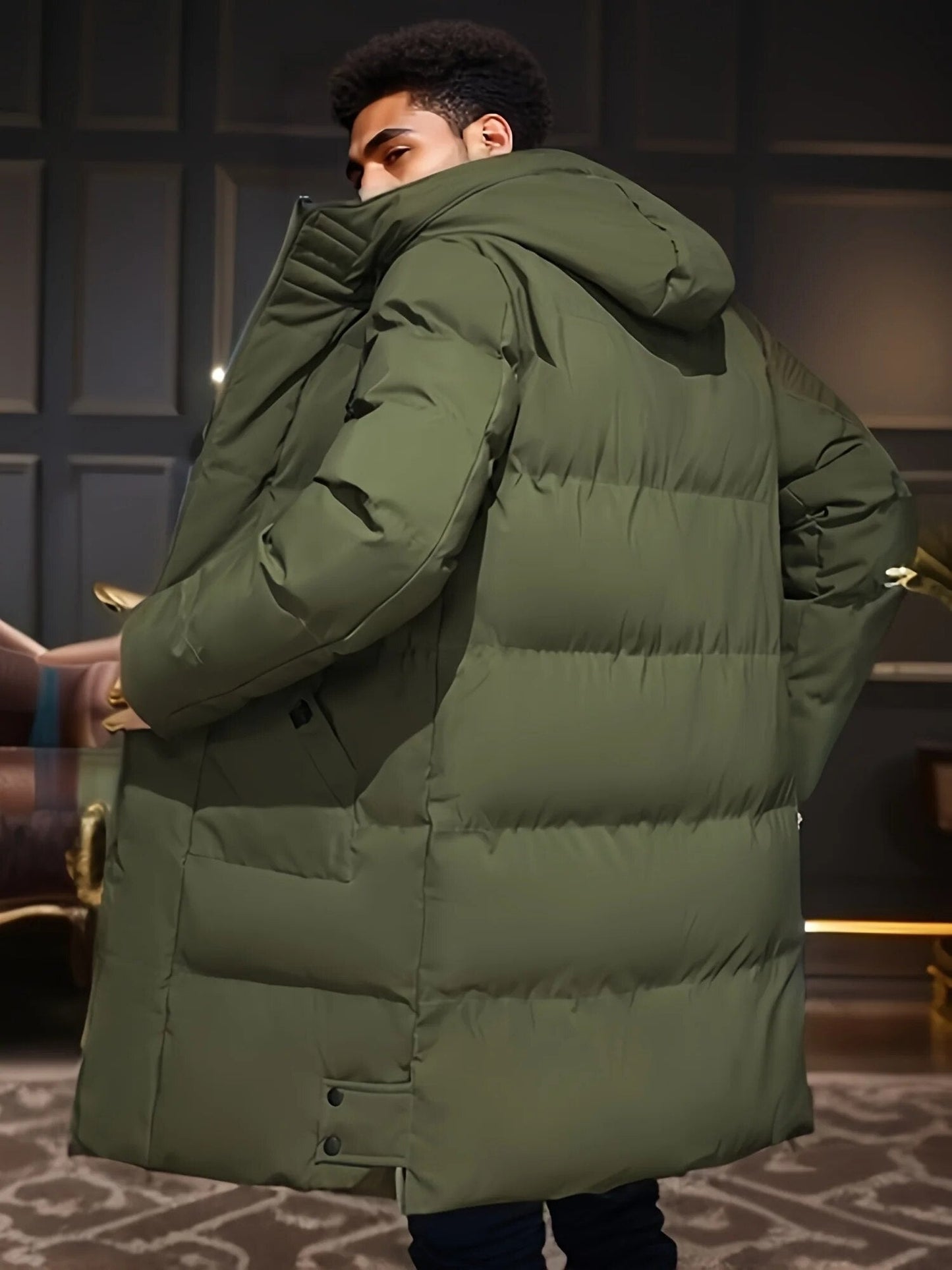 Abrigo de invierno largo para hombre con capucha – NORDEN