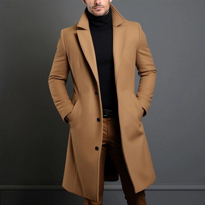 Abrigo largo de invierno para hombre con cierre de botones – VALDEN