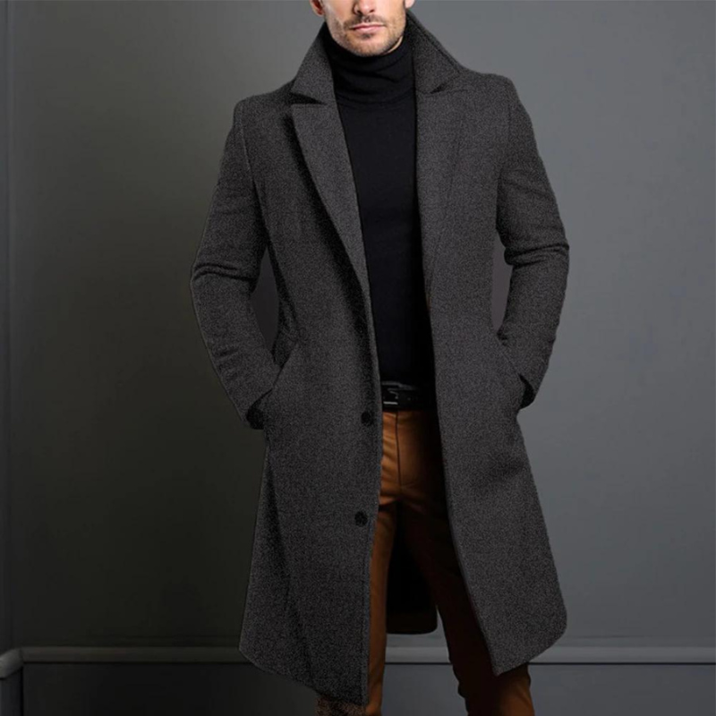 Abrigo largo de invierno para hombre con cierre de botones – VALDEN
