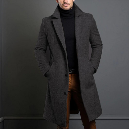 Abrigo largo de invierno para hombre con cierre de botones – VALDEN