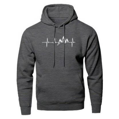 Sudadera de hombre con capucha y estampado de montaña – MONTREN