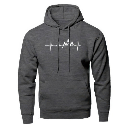 Sudadera de hombre con capucha y estampado de montaña – MONTREN
