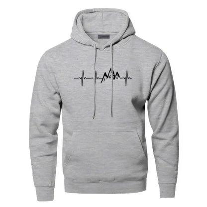 Sudadera de hombre con capucha y estampado de montaña – MONTREN