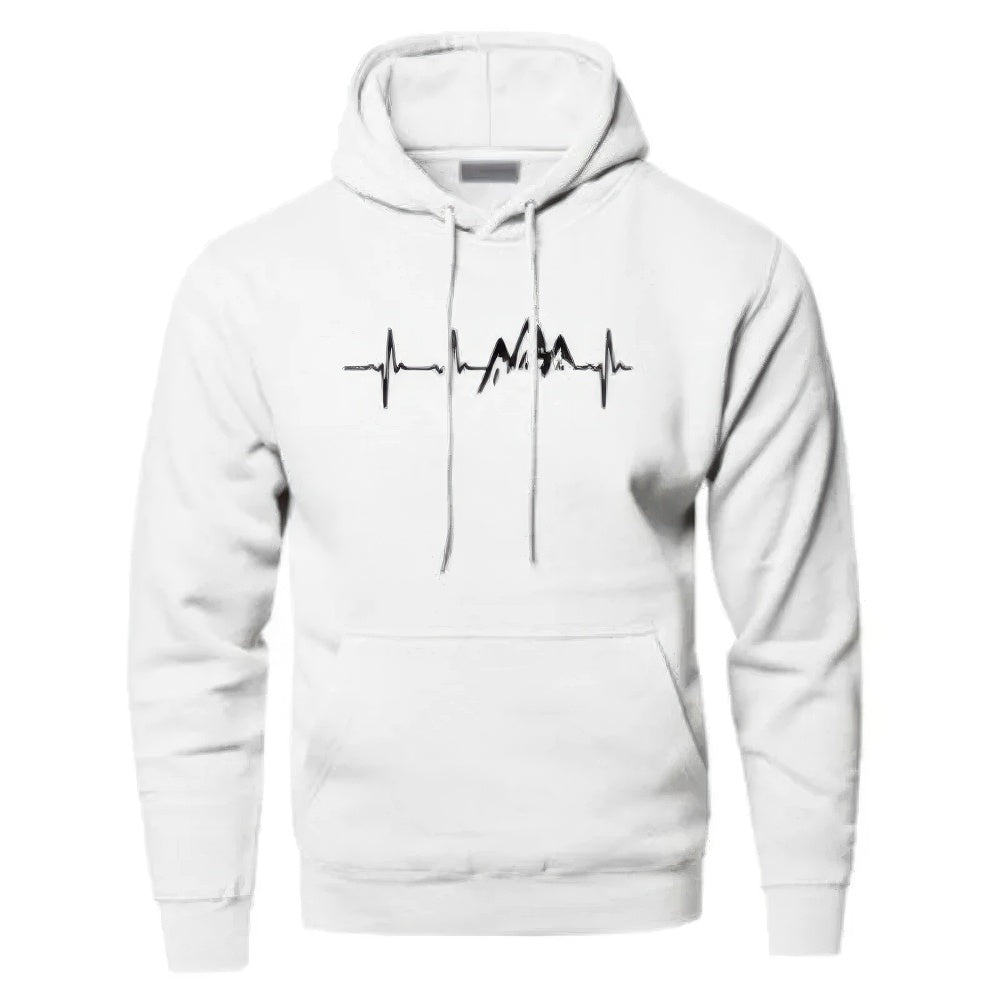 Sudadera de hombre con capucha y estampado de montaña – MONTREN