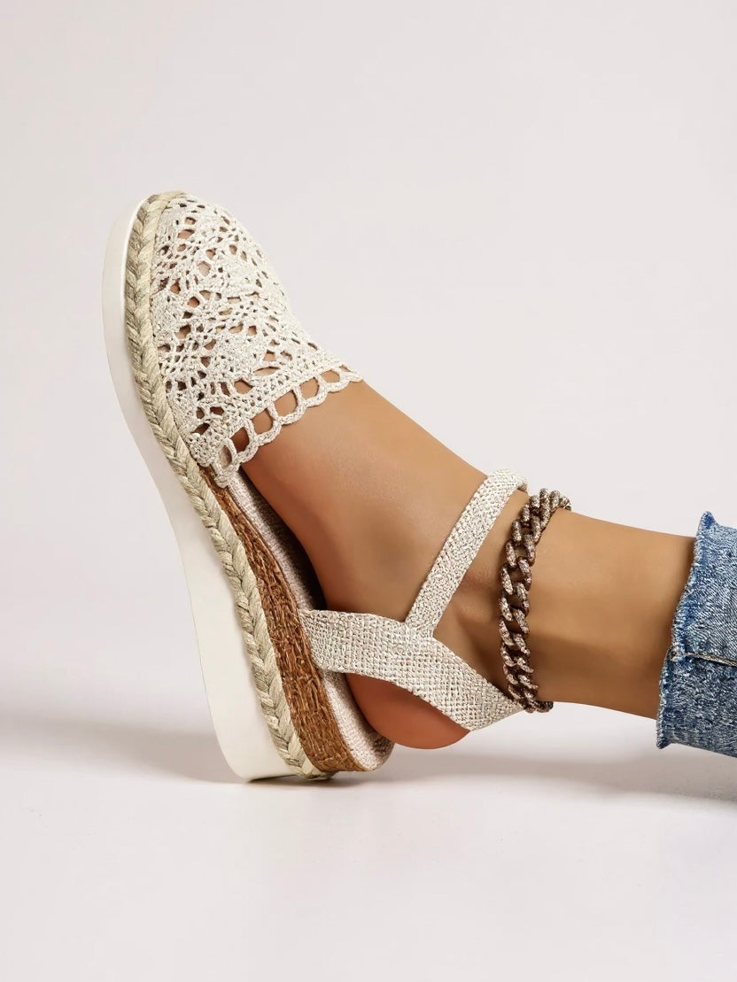 NADIA – Sandalias de cuña bohemias con correa al tobillo para mujer