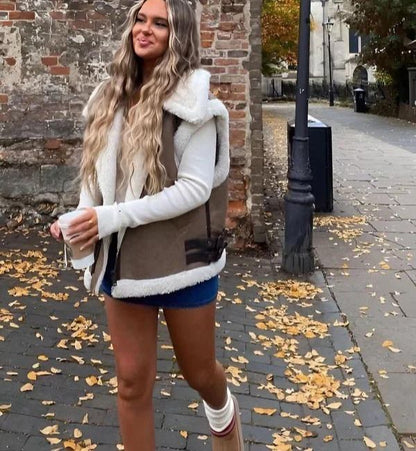 BIANCA - Chaleco de invierno a la moda con cuello amplio para mujeres