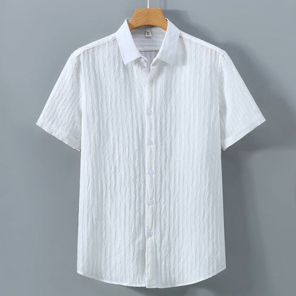 Camisa de hombre transpirable con textura y cierre oculto – JAMES