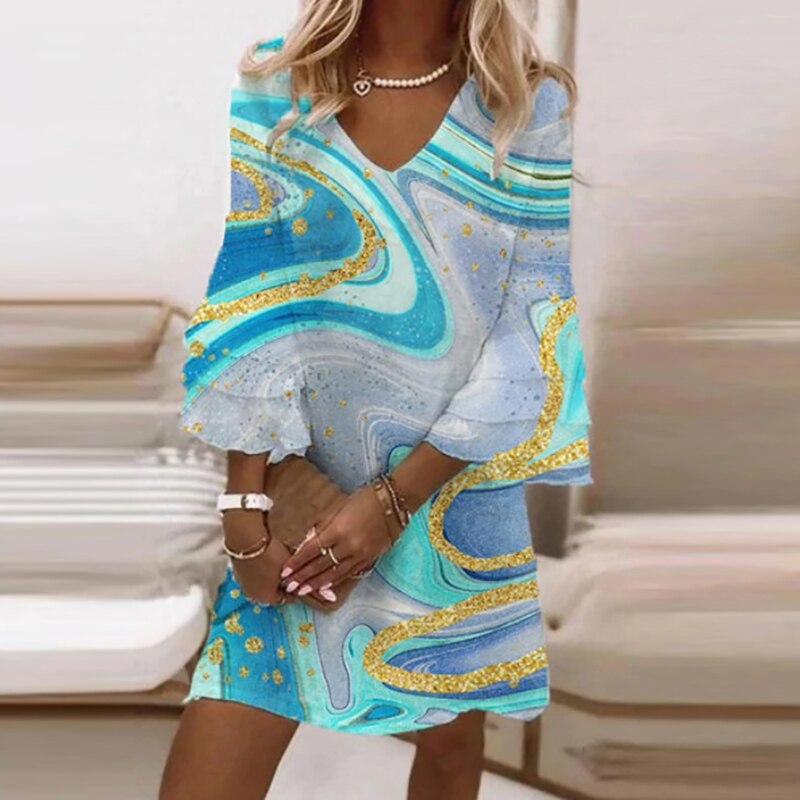 ALBA – Vestido corto para mujer con estampado elegante