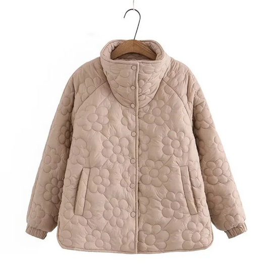 ARALYN - Abrigo de invierno para mujeres con flores prensadas