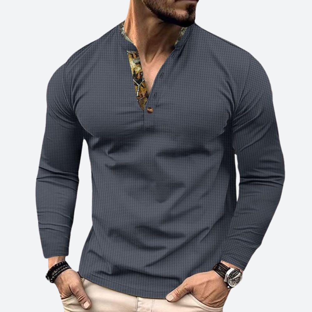 Polo casual de manga larga para hombre con diseño versátil – BRENTIVO