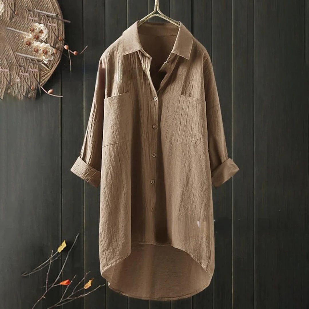 Blossom – Blusa larga de encaje oversize con mangas largas para mujer