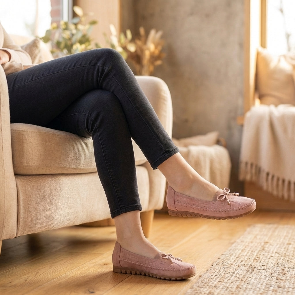 BELÉN – Mocasines ortopédicos con lazo y perforaciones para mujer