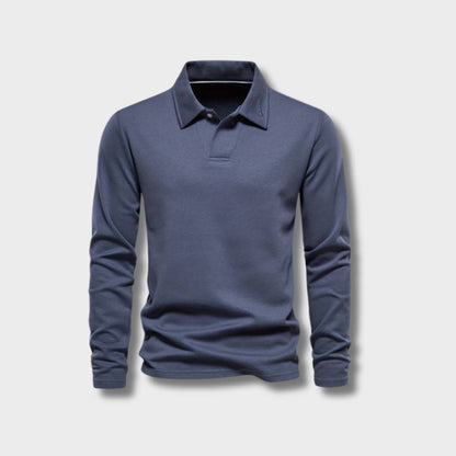 RAMÓN - Polo de manga larga con cuello clásico para hombre