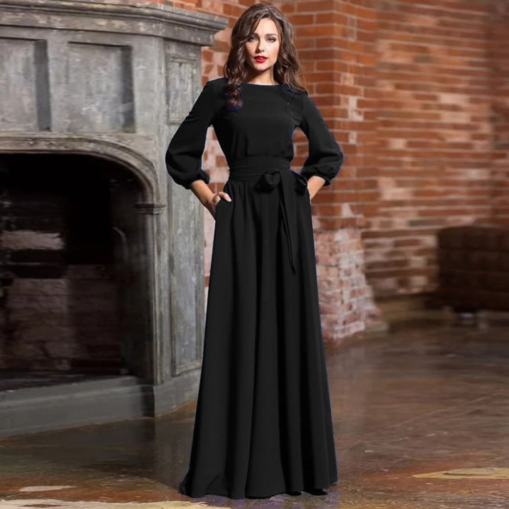 Vestido elegante con mangas largas para mujer – MARIA