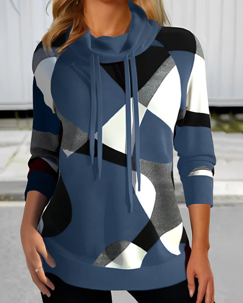 Sudadera con capucha para mujer y estampado geométrico – MARIA