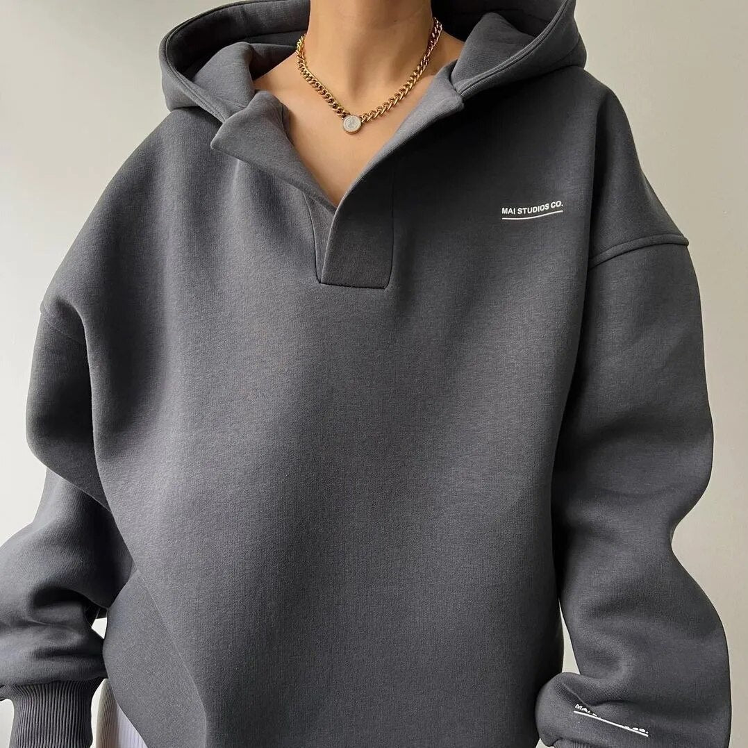 Sudadera oversize de algodón para mujer con capucha – MARIA