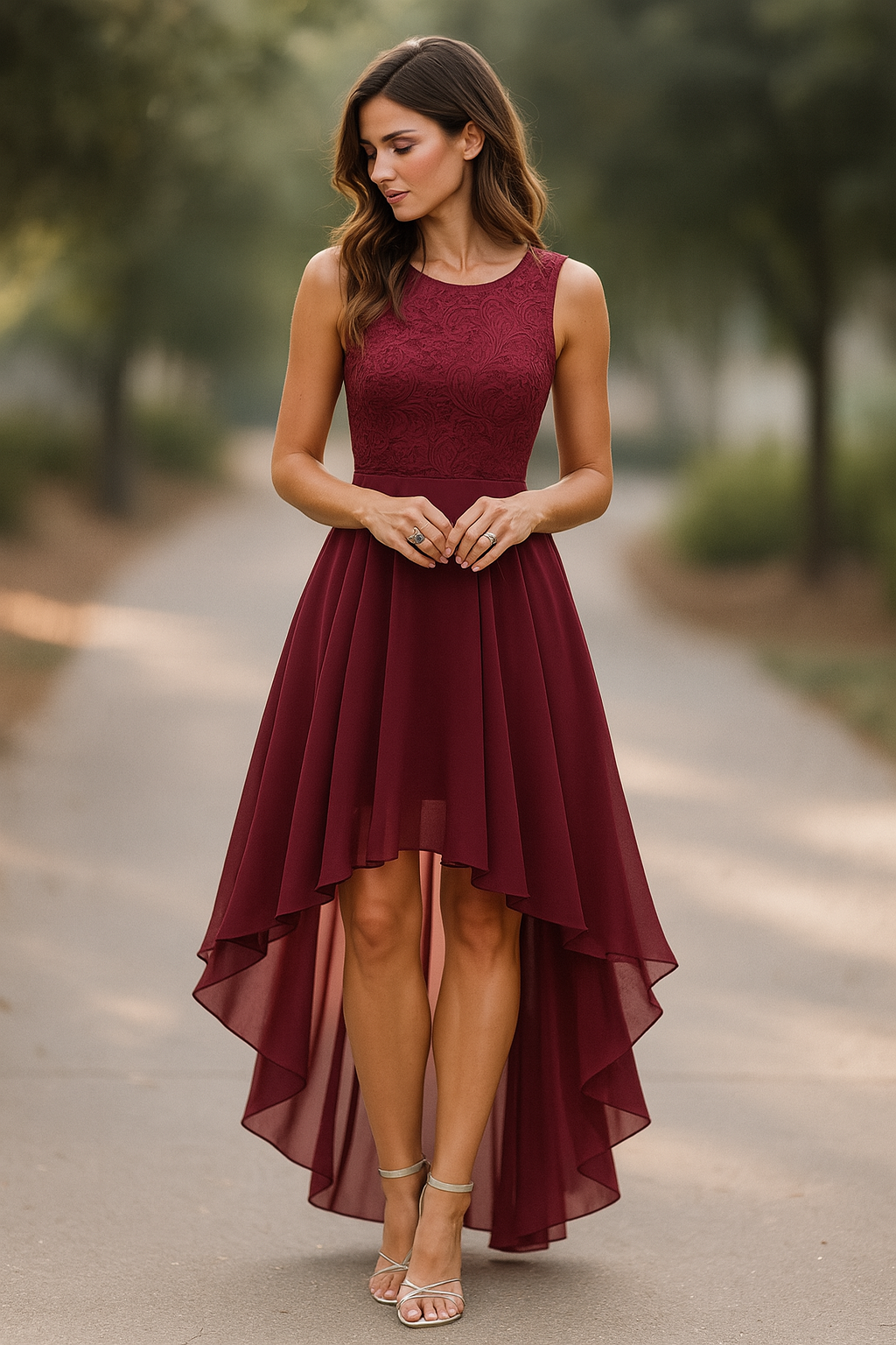 MARILLA – Vestido de noche asimétrico para mujer