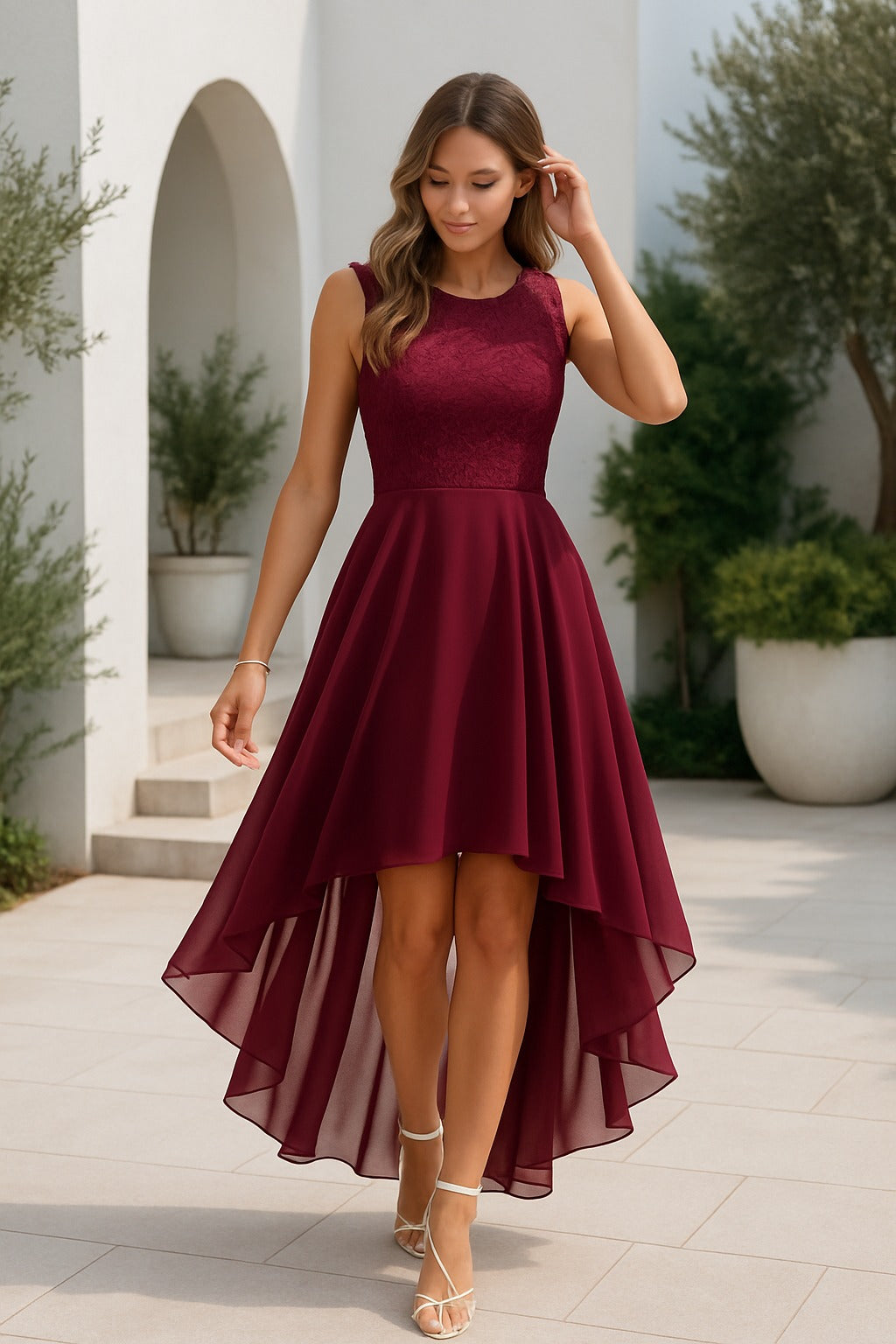 MARILLA – Vestido de noche asimétrico para mujer