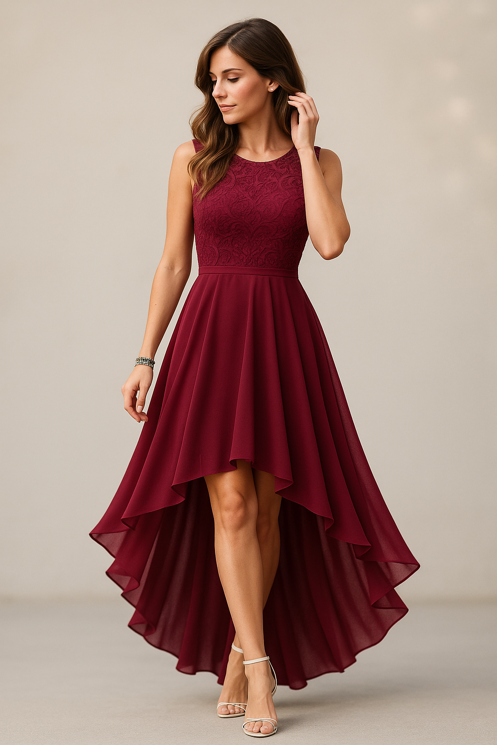 MARILLA – Vestido de noche asimétrico para mujer