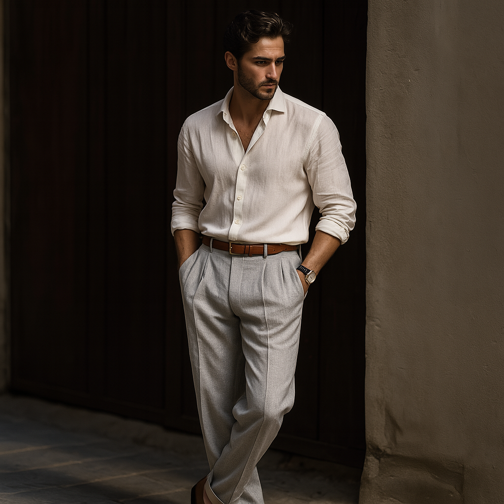 Horizon – Pantalón relajado clásico de lino para hombre