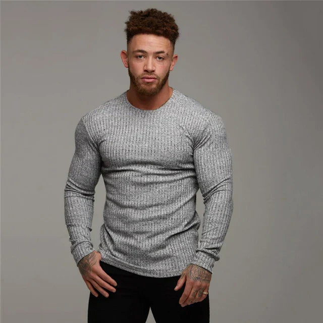 Jersey de punto acanalado para hombre con ajuste entallado – BRAYNOR