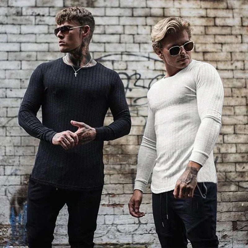 Jersey de punto acanalado para hombre con ajuste entallado – BRAYNOR