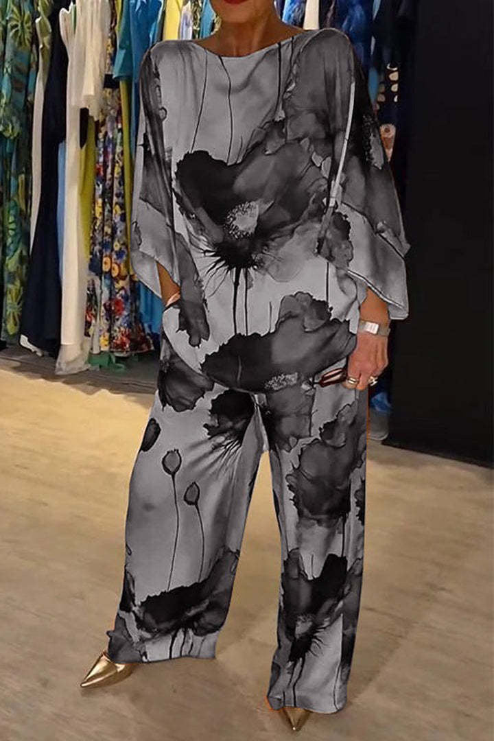Conjunto colorido de dos piezas con top y pantalón para mujer – LYSANNE