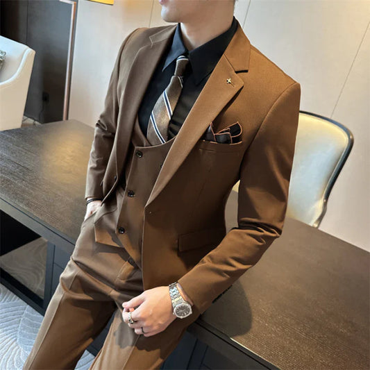 Traje clásico de hombre slim fit de tres piezas – ELIANDRO