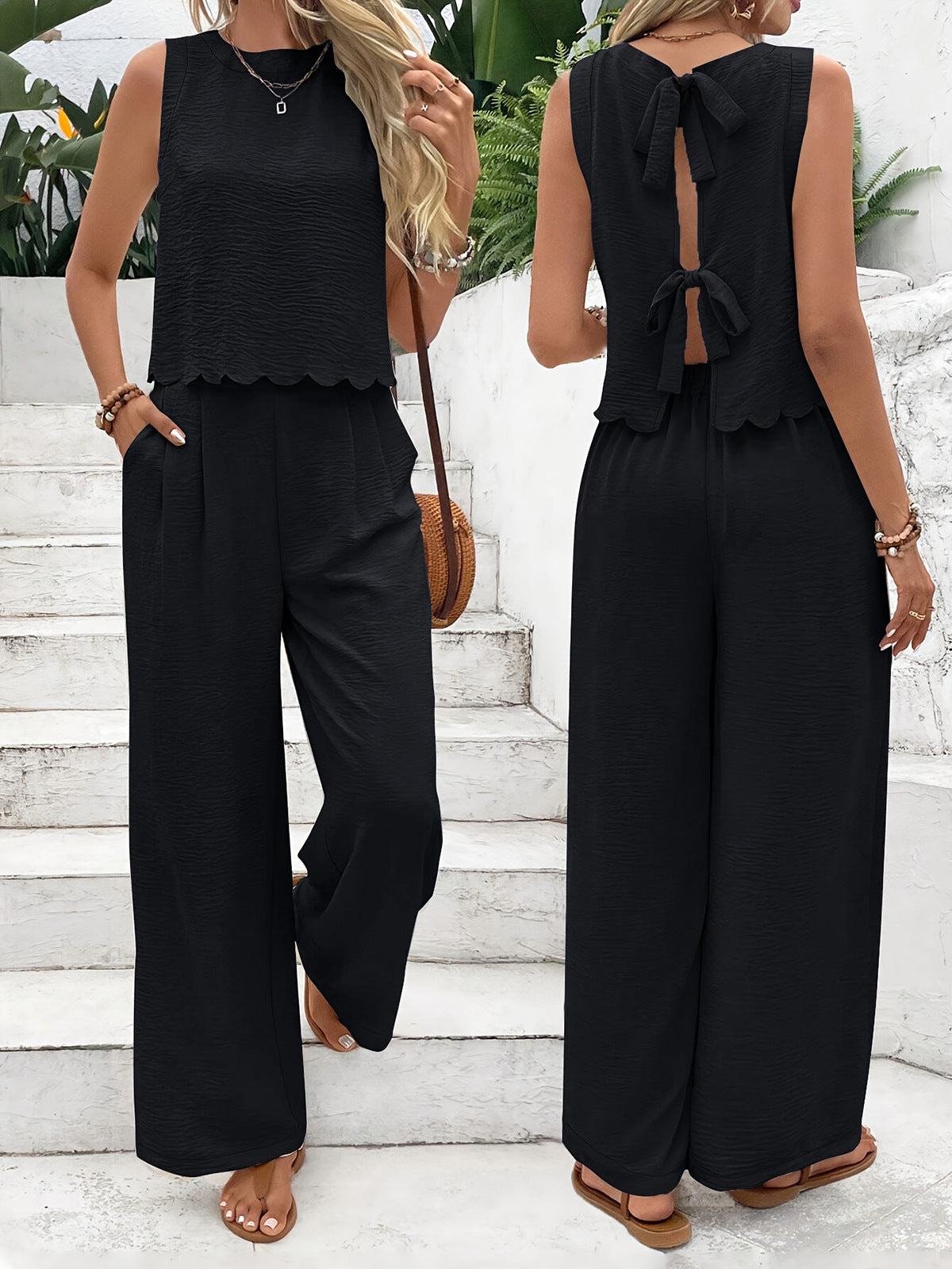 Conjunto veraniego de dos piezas con top y pantalón corto – NOÉLA